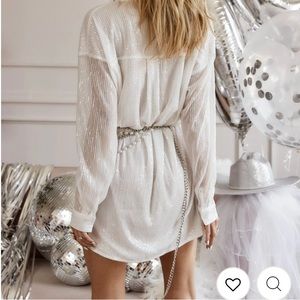 NWT Tribe Sequin Shirt Dress - Medium
